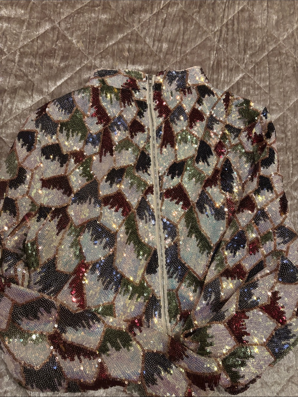💖NWT Akira Sequin Statement Crop Jacket Maximalist Dopamine Party - Picture 5 of 5